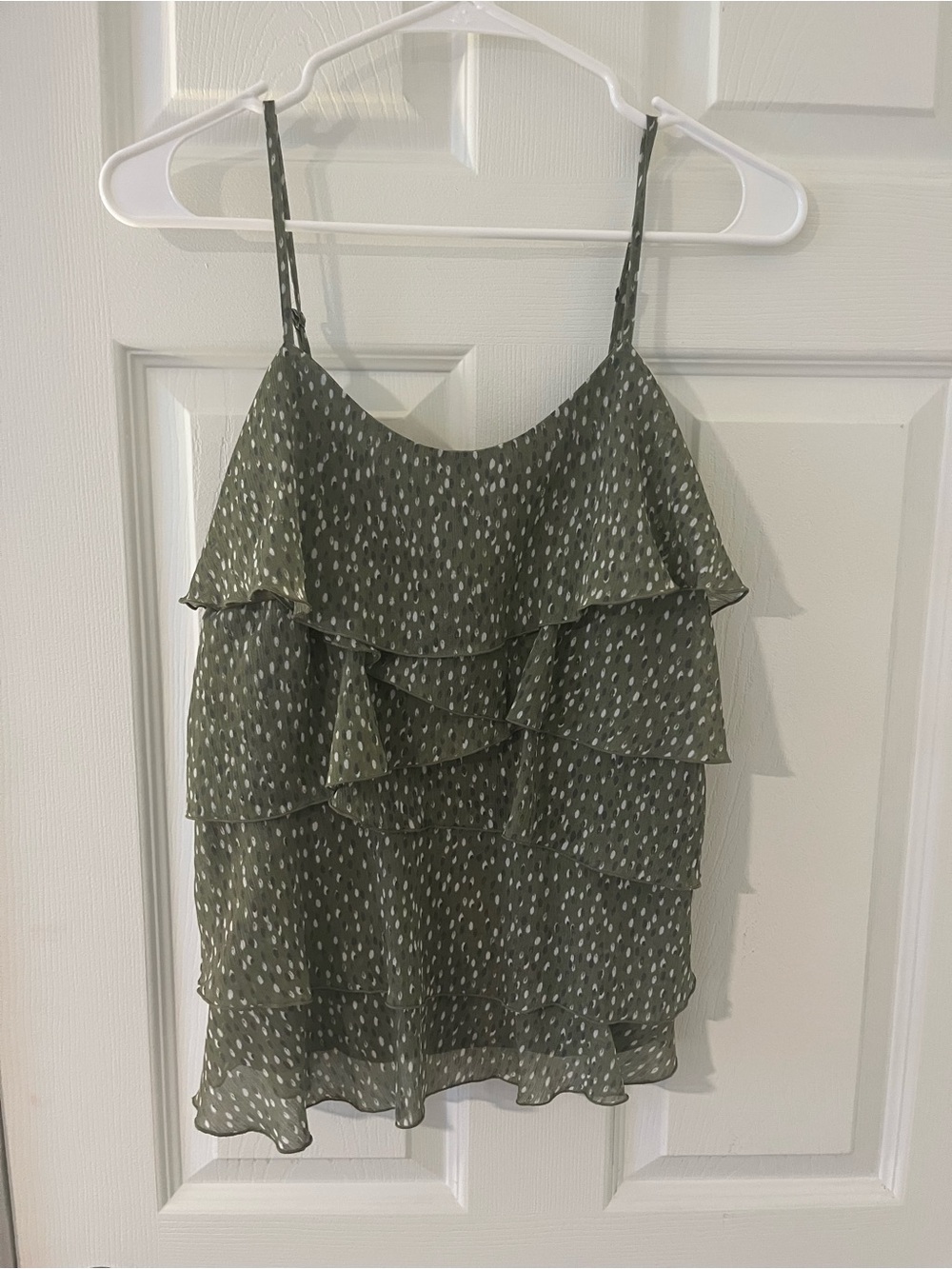 Candie's Olive Green Tiered Ruffle Cami